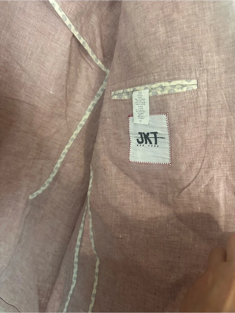 Men's Pink Textured Linen-Blend Blazer